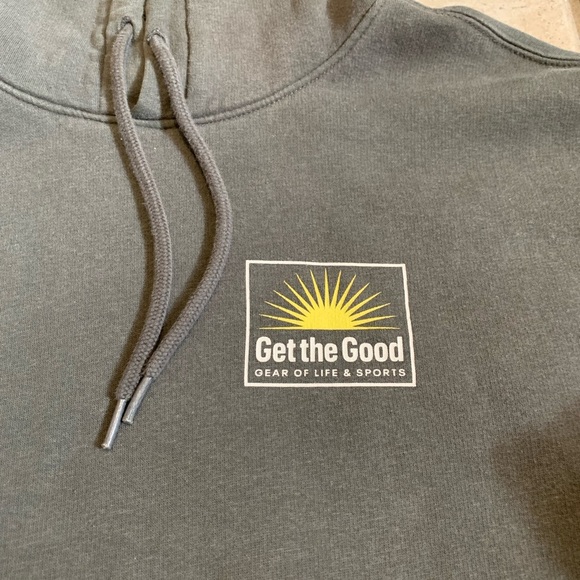 H&M L.O.G.G. "Get the Good" Sun Graphic Hoodie Sweatshirt Gray M - Picture 3 of 6